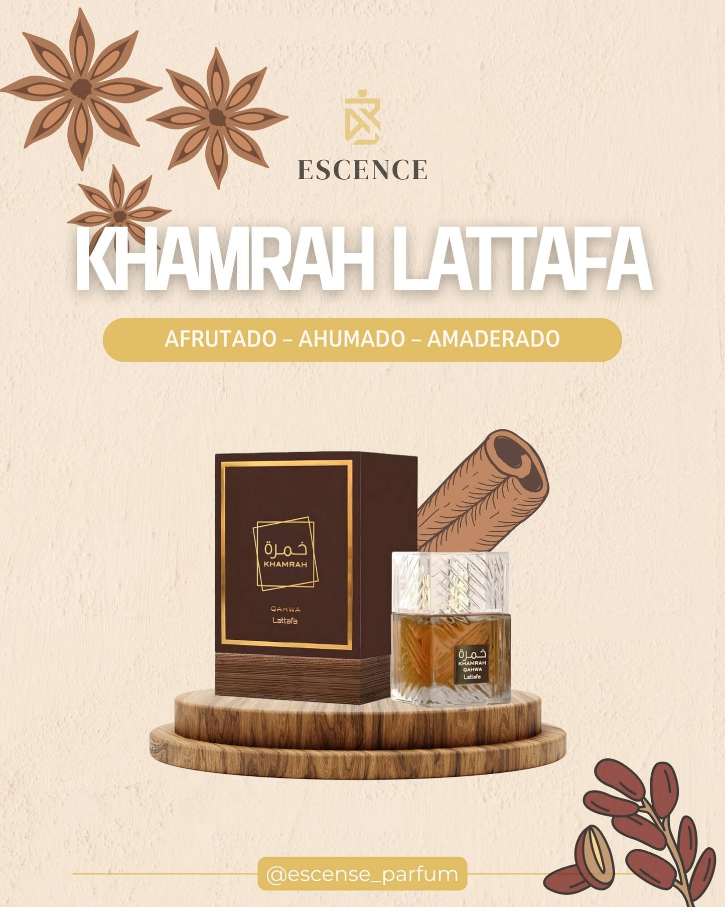 Perfume para hombre KHAMRAH LATTAFA con su caja original