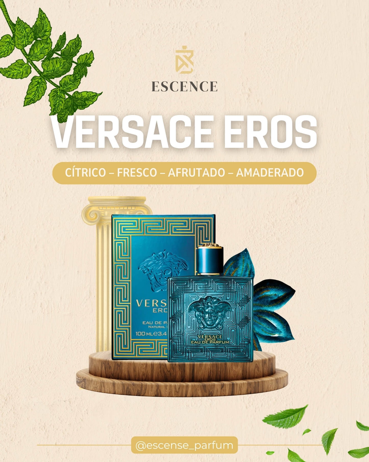 Perfume para hombre VERSACE EROS con su caja original
