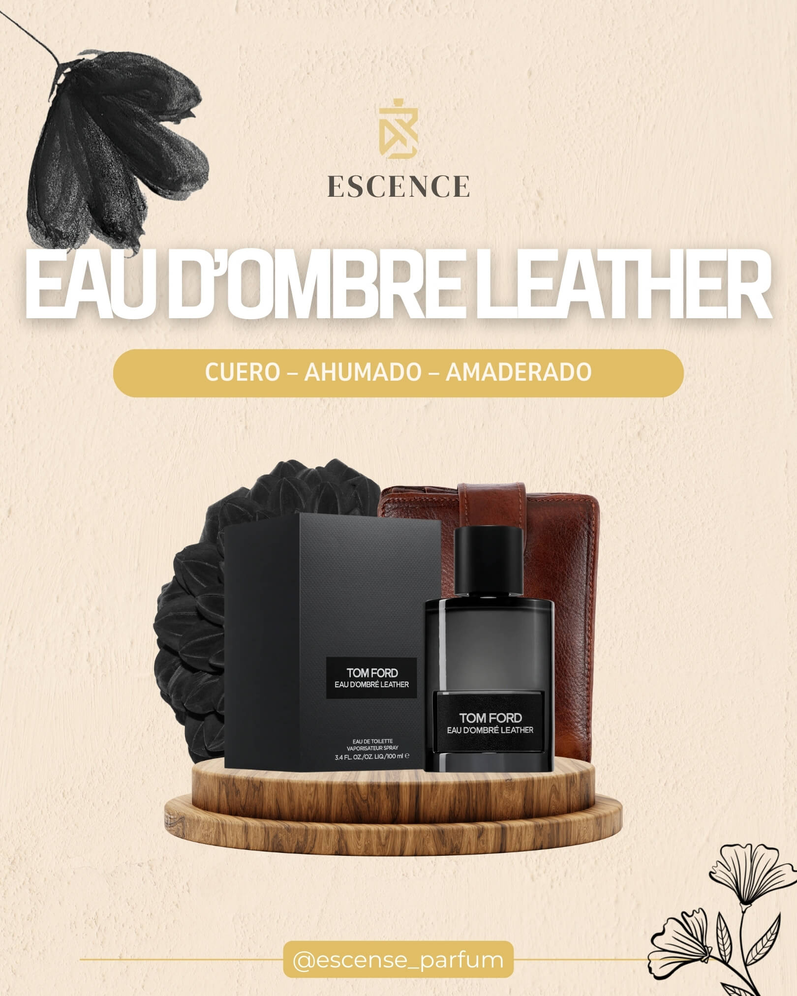 Perfume para hombre EAU_D_OMBRE_LEATHER con su caja original